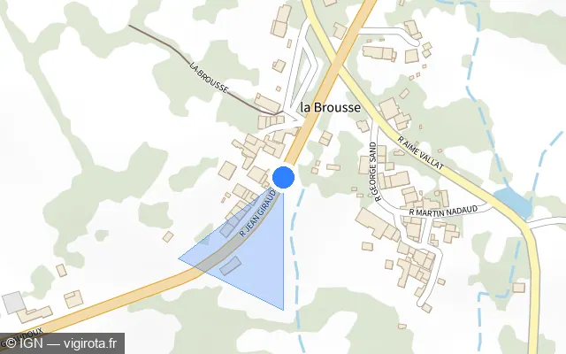 Vue plan de l'emplacement du radar tourelle à Droux sur Rue Jean Giraudoux / N 145 / E 62