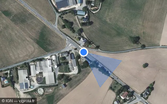 Vue satellite de l'emplacement du radar tourelle à Baraqueville sur Route de Villefranche-de-Rouergue / D 911