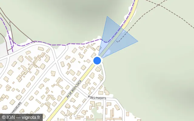 Vue plan de l'emplacement du radar tourelle à Mimizan sur Avenue de Woolsack / D 87