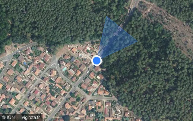 Vue satellite de l'emplacement du radar tourelle à Mimizan sur Avenue de Woolsack / D 87