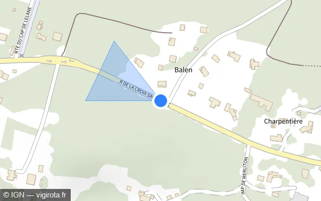 Vue plan de l'emplacement du radar tourelle à Taller sur Rue de la Croix Saint-Marc / D 42