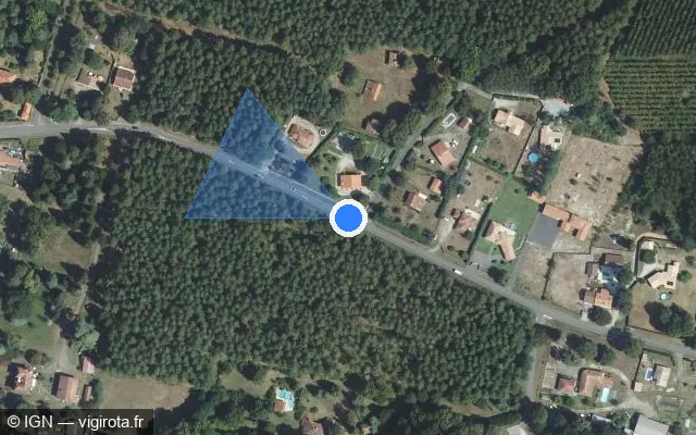 Vue satellite de l'emplacement du radar tourelle à Taller sur Rue de la Croix Saint-Marc / D 42