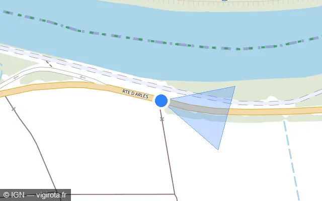 Vue plan de l'emplacement du radar tourelle à Saint-Gilles sur Route du Château d'Avignon / D 570