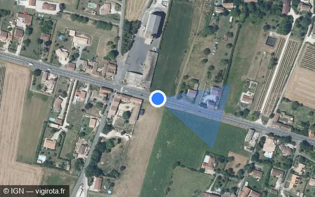 Vue satellite de l'emplacement du radar tourelle à Moulidars sur Route de l'Océan / N 141 / E 603