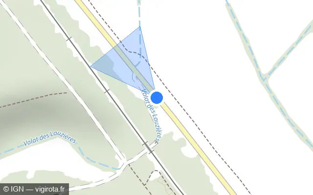 Vue plan de l'emplacement du radar tourelle à Gajan sur D 907
