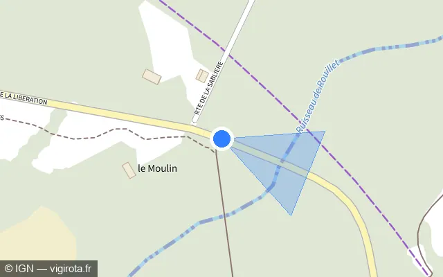 Vue plan de l'emplacement du radar tourelle à Audenge sur Avenue de la Libération / D 3