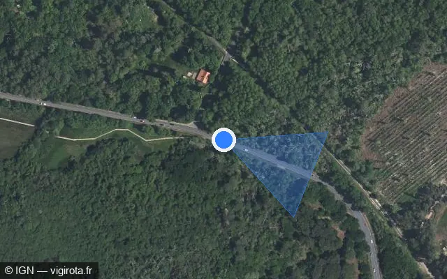 Vue satellite de l'emplacement du radar tourelle à Audenge sur Avenue de la Libération / D 3