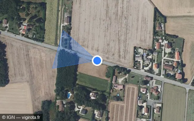 Vue satellite de l'emplacement du radar tourelle à Estrablin sur Avenue Porte des Alpes / D 502