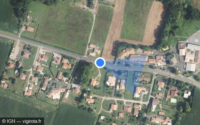 Vue satellite de l'emplacement du radar tourelle à Saint-Martin-de-Seignanx sur Route Océane / D 26