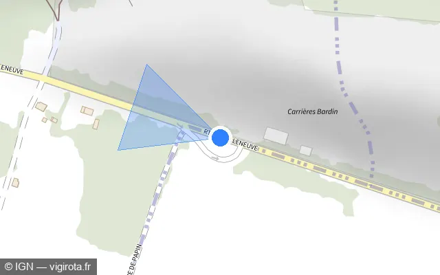 Vue plan de l'emplacement du radar tourelle à Saint-Cricq-Villeneuve sur Route de Villeneuve / D 1