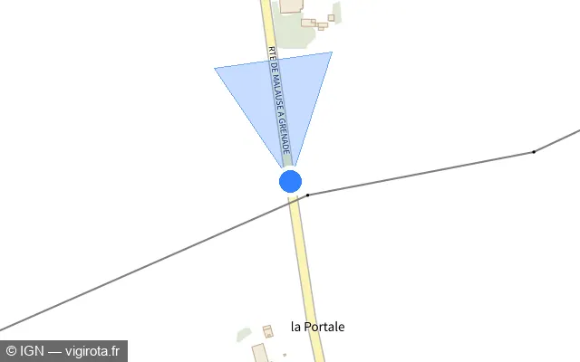 Vue plan de l'emplacement du radar tourelle à Verdun-sur-Garonne sur Route de Grenade / D 26