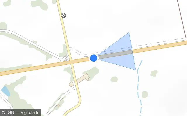 Vue plan de l'emplacement du radar tourelle à Saint-Amand-Magnazeix sur N 145 / E 62