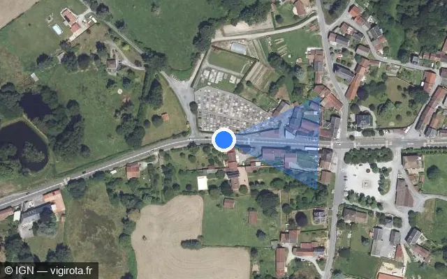 Vue satellite de l'emplacement du radar tourelle à Saint-Sornin-Leulac sur Avenue de la Promenade / N 145 / E 62