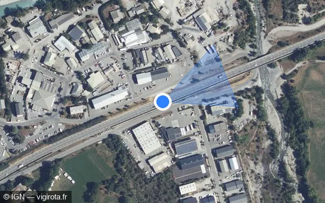 Vue satellite de l'emplacement du radar tourelle à Embrun sur N 94