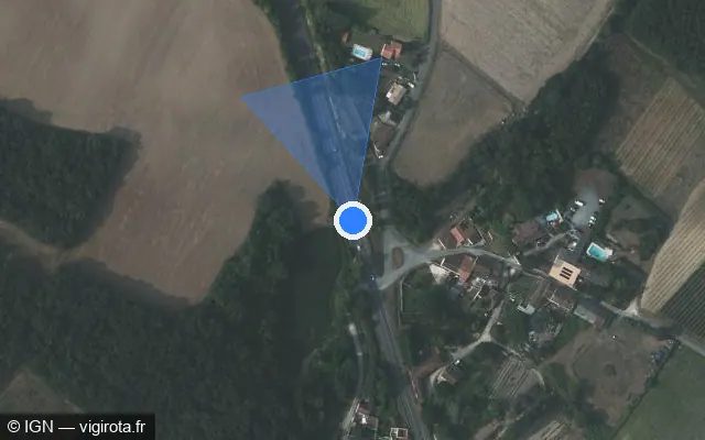 Vue satellite de l'emplacement du radar tourelle à Dompierre-sur-Charente sur N 141 / E 603