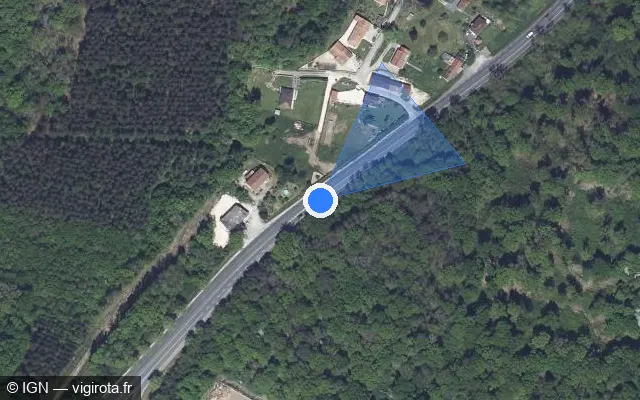 Vue satellite de l'emplacement du radar tourelle à Coulounieix-Chamiers sur Route de la Rampinsolle / D 6021