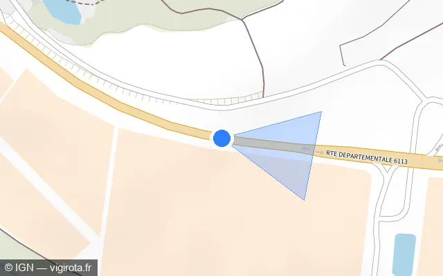 Vue plan de l'emplacement du radar tourelle à Bellegarde sur D 6113