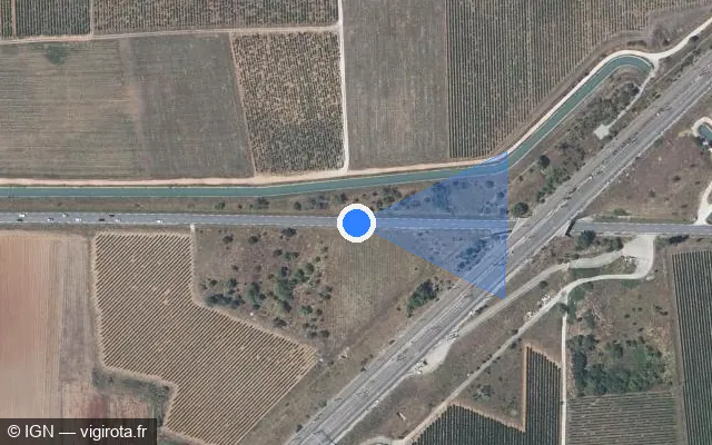 Vue satellite de l'emplacement du radar tourelle à Redessan sur Route de Beaucaire / D 999