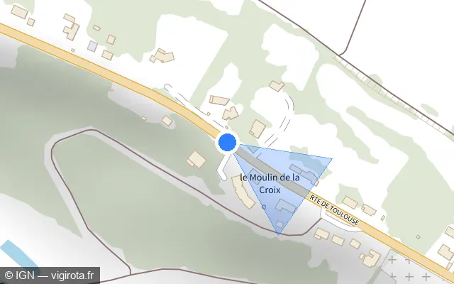 Vue plan de l'emplacement du radar tourelle à Saint-Félix-Lauragais sur Route de Toulouse / D 622