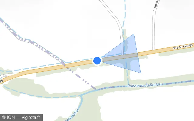 Vue plan de l'emplacement du radar tourelle à Saint-Maur sur Route de Tarbes / D 1021