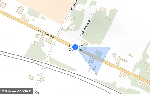 Vue plan de l'emplacement du radar tourelle à Lamothe-Landerron sur Route de Bordeaux / D 1113