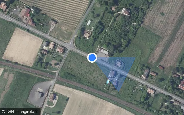 Vue satellite de l'emplacement du radar tourelle à Lamothe-Landerron sur Route de Bordeaux / D 1113