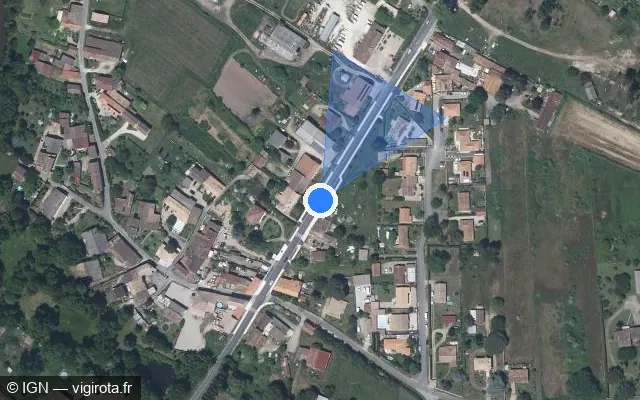 Vue satellite de l'emplacement du radar tourelle à Les Billaux sur Route de Paris / D 910