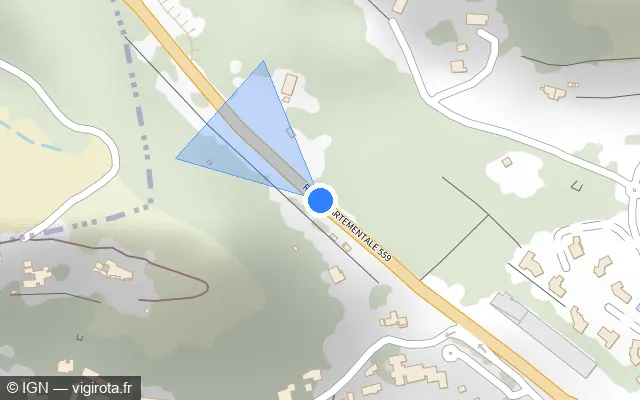 Vue plan de l'emplacement du radar tourelle à Bandol sur Route de Saint-Cyr / D 559