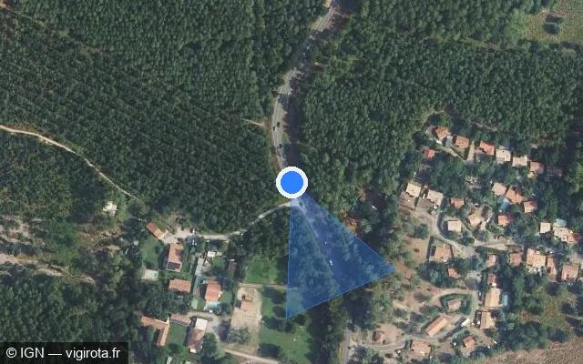 Vue satellite de l'emplacement du radar tourelle à Seignosse sur Route de Vieux-Boucau / D 79