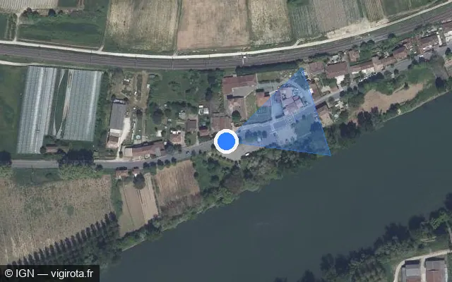 Vue satellite de l'emplacement du radar tourelle à Clermont-Dessous sur Avenue Joseph Chaumié / D 813
