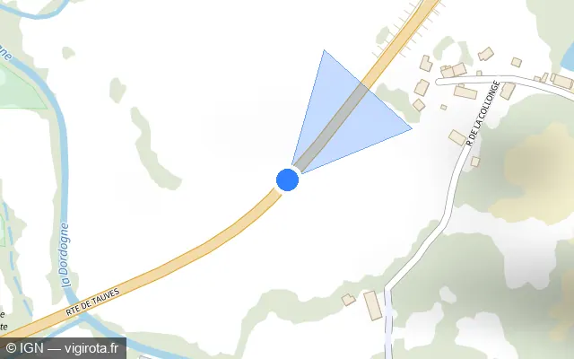 Vue plan de l'emplacement du radar tourelle à Saint-Sauves-d'Auvergne sur Route de Tauves / D 922