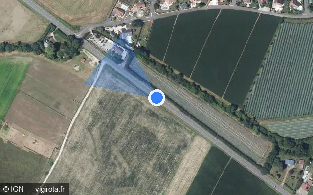 Vue satellite de l'emplacement du radar tourelle à Siros sur Route Départementale 817 / D 817