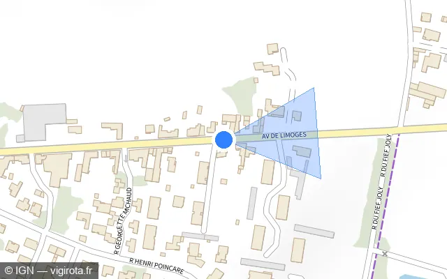 Vue plan de l'emplacement du radar tourelle à Niort sur Avenue de Limoges / D 948