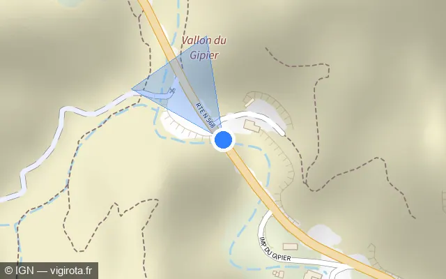 Vue plan de l'emplacement du radar tourelle à Le Rove sur Route Départementale 568 / D 568