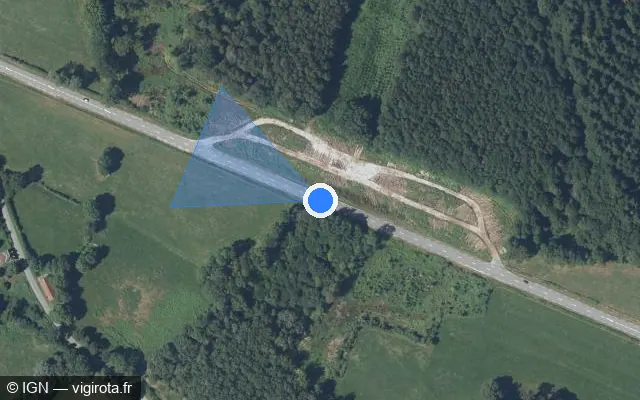 Vue satellite de l'emplacement du radar tourelle à Chavanat sur D 941