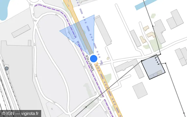Vue plan de l'emplacement du radar tourelle à Saint-Alban sur Route de Paris / M 820