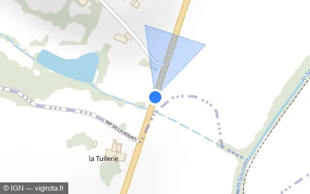 Vue plan de l'emplacement du radar tourelle à Saint-Jean-le-Comtal sur D 1021