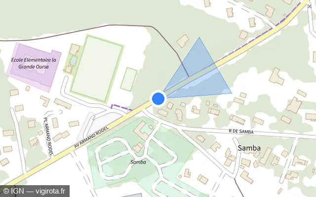 Vue plan de l'emplacement du radar tourelle à Mios sur Avenue Armand Rodel / D 216