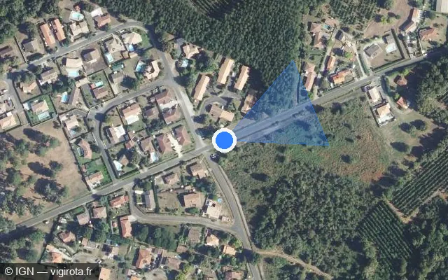 Vue satellite de l'emplacement du radar tourelle à Pontenx-les-Forges sur Route de Saint-Trosse / D 400