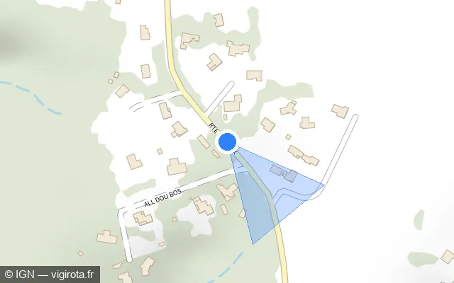 Vue plan de l'emplacement du radar tourelle à Saint-Martin-de-Seignanx sur Route d'Yrieux / D 126