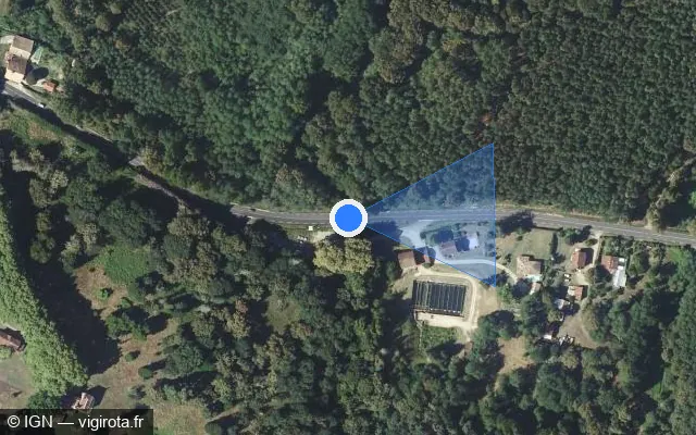 Vue satellite de l'emplacement du radar tourelle à Campet-et-Lamolère sur Avenue du Marsan / D 38