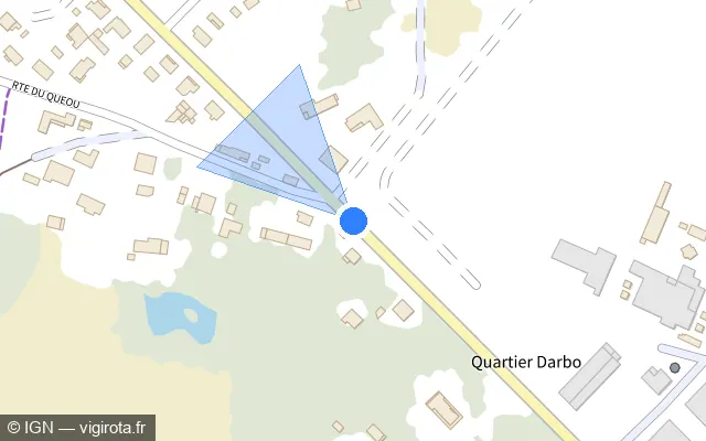 Vue plan de l'emplacement du radar tourelle à Linxe sur Route de la Lande / D 42
