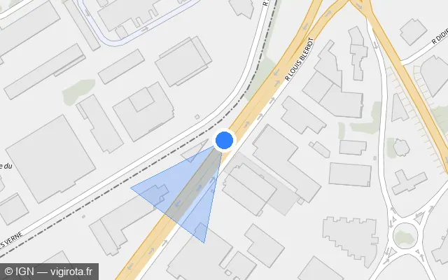 Vue plan de l'emplacement du radar tourelle à Clermont-Ferrand sur Rue Louis Blériot / M 769