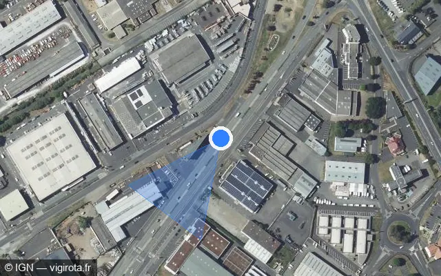 Vue satellite de l'emplacement du radar tourelle à Clermont-Ferrand sur Rue Louis Blériot / M 769