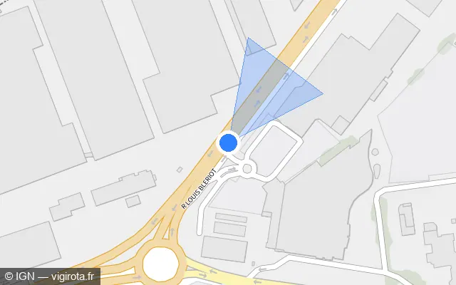 Vue plan de l'emplacement du radar tourelle à Clermont-Ferrand sur Rue Louis Blériot / M 769