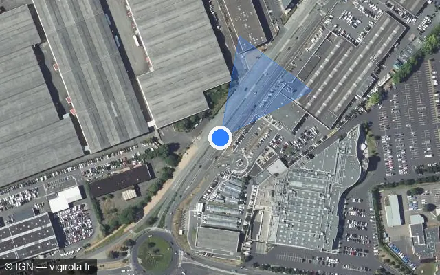 Vue satellite de l'emplacement du radar tourelle à Clermont-Ferrand sur Rue Louis Blériot / M 769