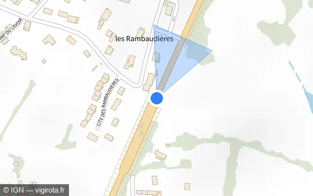 Vue plan de l'emplacement du radar tourelle à Saint-Pardoux-Soutiers sur D 743