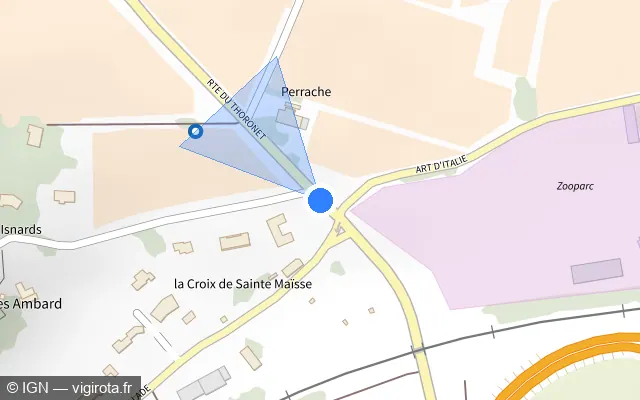 Vue plan de l'emplacement du radar tourelle à Le Cannet-des-Maures sur Route du Thoronet / D 17