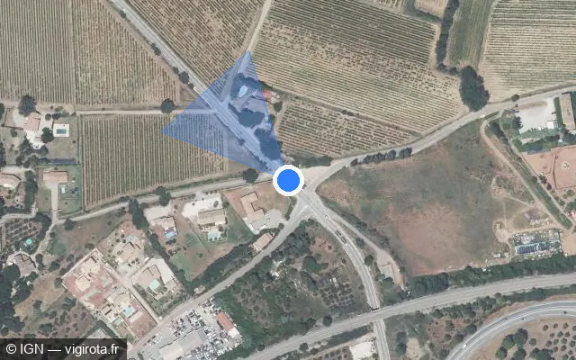 Vue satellite de l'emplacement du radar tourelle à Le Cannet-des-Maures sur Route du Thoronet / D 17