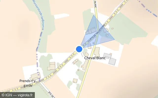 Vue plan de l'emplacement du radar tourelle à Mourens sur D 230